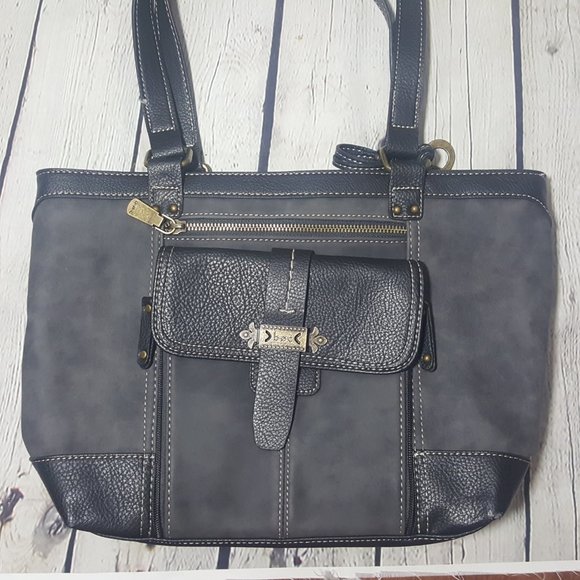 boc Born Concepts Gray Pebbled Shoulder Bag Purse - Picture 2 of 9